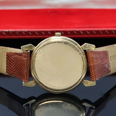 27059053c - MOVADO Armbanduhr in GG 750/000, Schweiz um 1940, Handaufzug, 3-teil. Geh. mit ausgef. ...