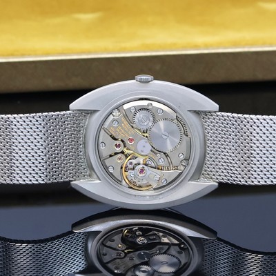 27059054e - IWC Herrenarmbanduhr in Stahl am angesetzten original Milanaiseband, Schweiz um 1970, 3- ...