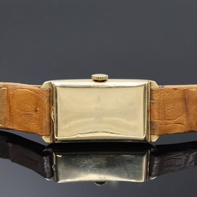 27059058c - LACO rechteckige Armbanduhr in GG 585/000, Deutschland um 1940, Handaufzug, 2-teil. ...