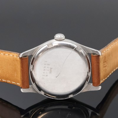 27059060c - UNIVERSAL GENEVE Armbanduhr in Stahl, Schweiz um 1940, Handaufzug, 2-teil. Geh., Boden ...
