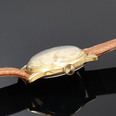 27059071b - GUB gilt gents wristwatch calibre 60, GDR around 1955, manual winding, two-piece ...