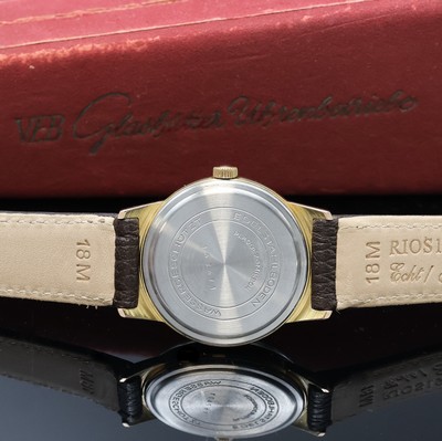27059084c - GUB Q1 vergoldete Armbanduhr mit original Box, DDR um 1960, Handaufzug, 2-tlg. Geh. m. ...