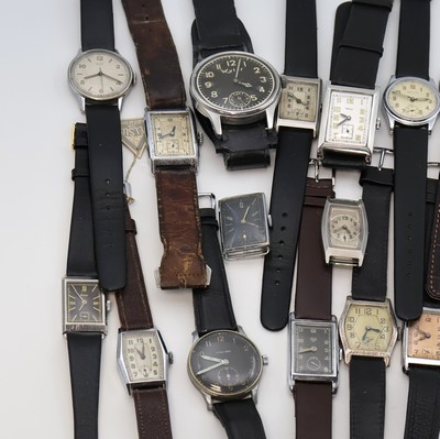 27059097a - 20 Armbanduhren in verschiedenen Gehäusen, Schweiz/Deutschland um 1920-1945, ...