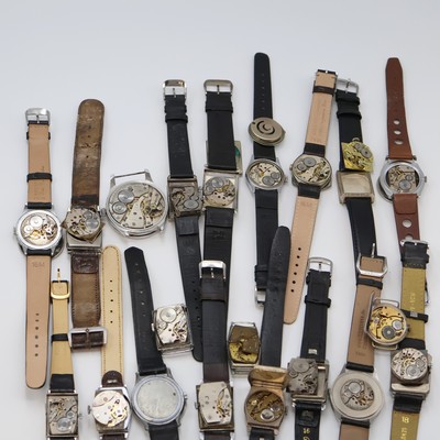 27059097e - 20 Armbanduhren in verschiedenen Gehäusen, Schweiz/Deutschland um 1920-1945, ...