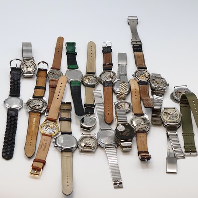 27059098d - 20 Armbanduhren verschiedener Marken, Schweiz/Deutschland/UDSSR,Japan um 1930 - 1990, 15 ...