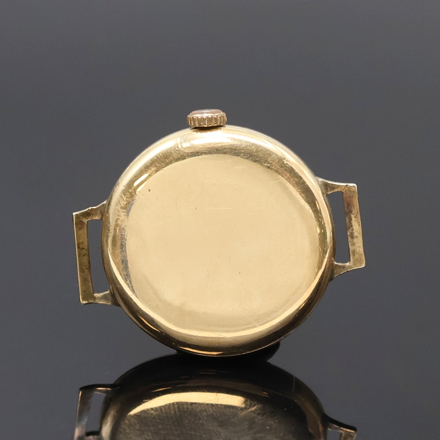 Detail c: MOVADO Chronometre frühe Damenarmbanduhr in GG 585/000, Schweiz um 1920, Handaufzug, 3- tlg. Geh., Boden u. Glasrand aufgedr., gold. Zifferbl. pat., ...