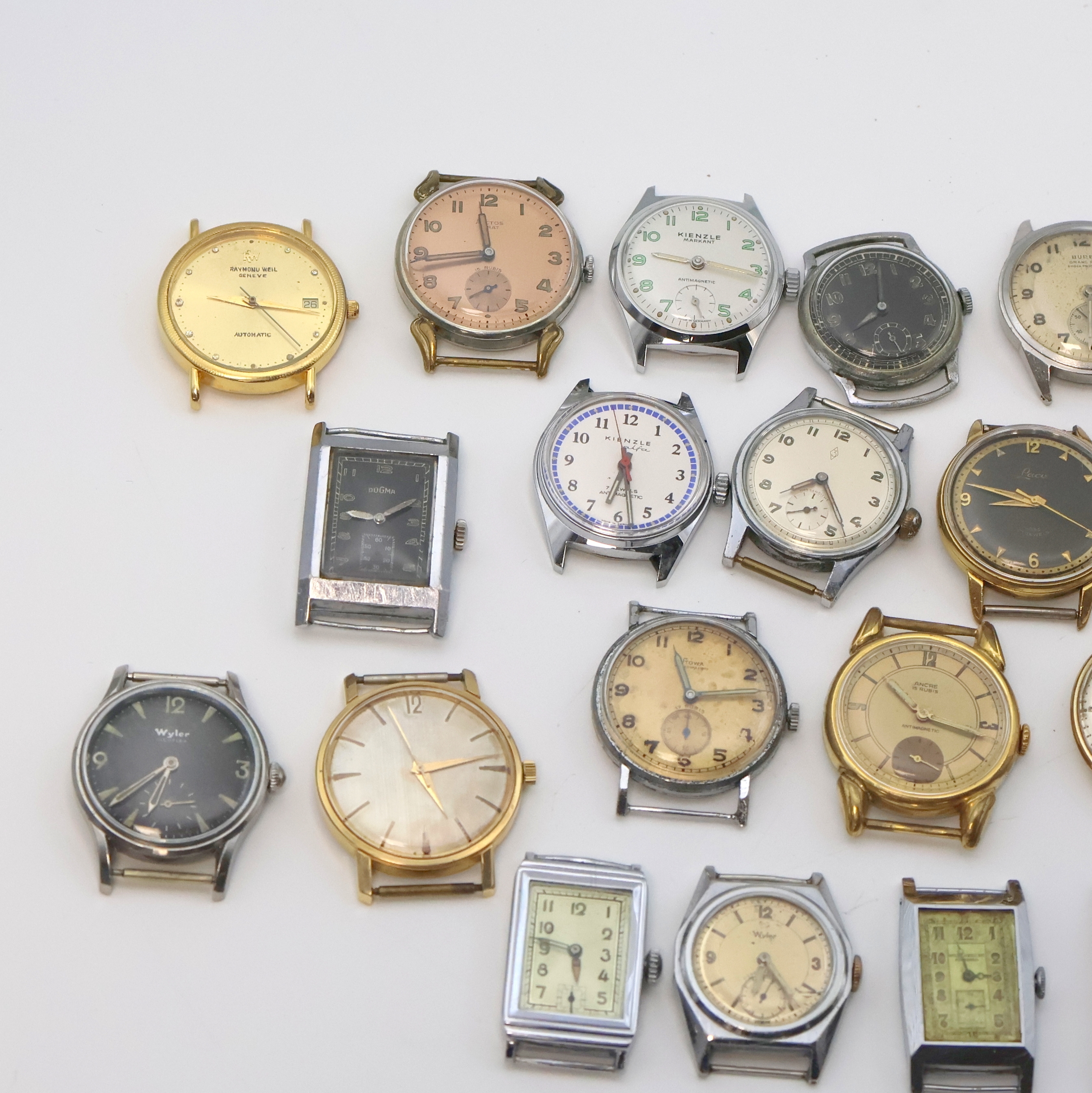 Detail a: 22 Armbanduhren in Stahl/verchromt/vergoldet verschiedener Marken, Schweiz/Deutschland um 1930 - 1980, 1 x Automatik, 21 x Handaufzug, 4 x Stahlgeh., ...