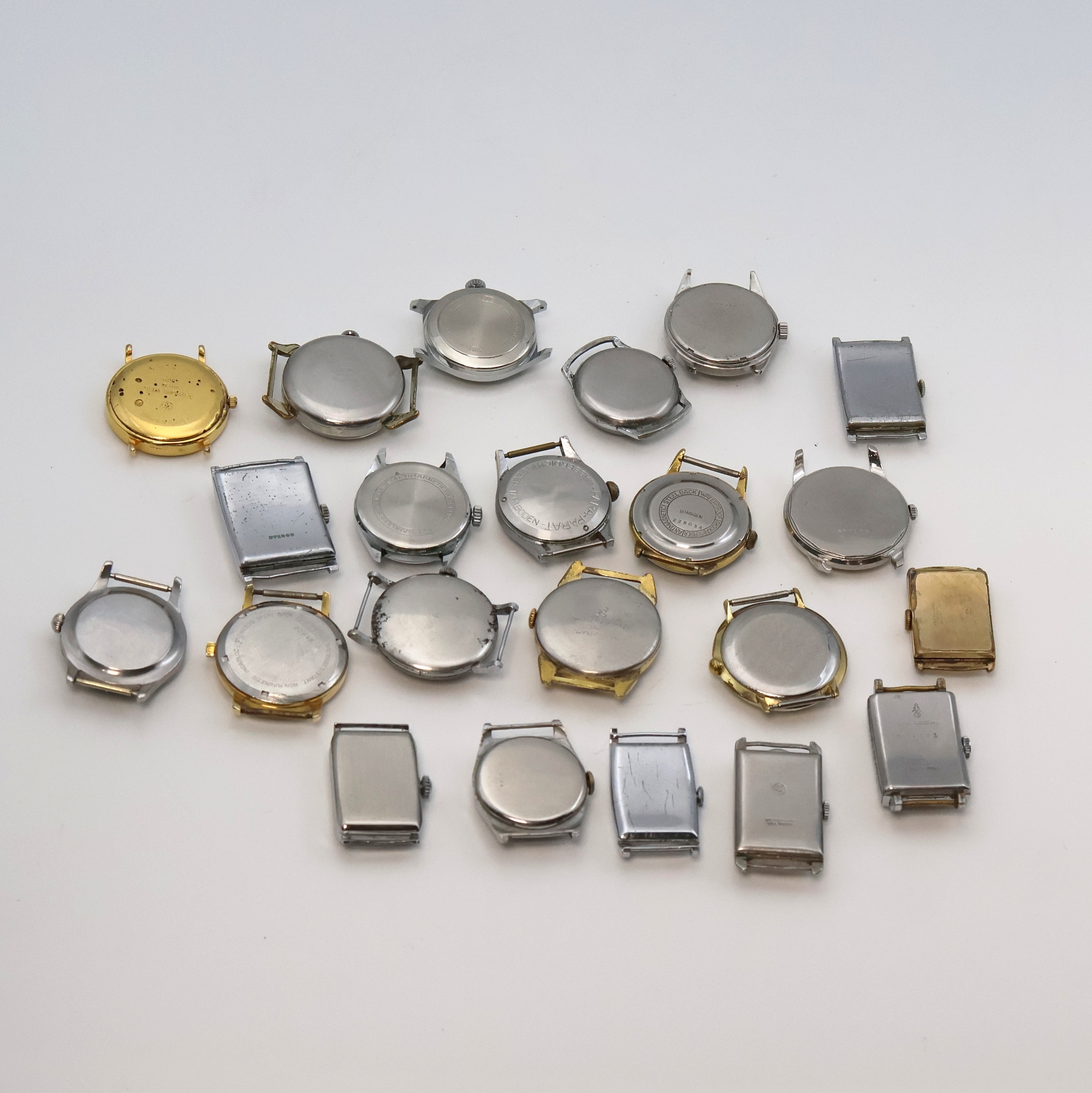Detail d: 22 Armbanduhren in Stahl/verchromt/vergoldet verschiedener Marken, Schweiz/Deutschland um 1930 - 1980, 1 x Automatik, 21 x Handaufzug, 4 x Stahlgeh., ...