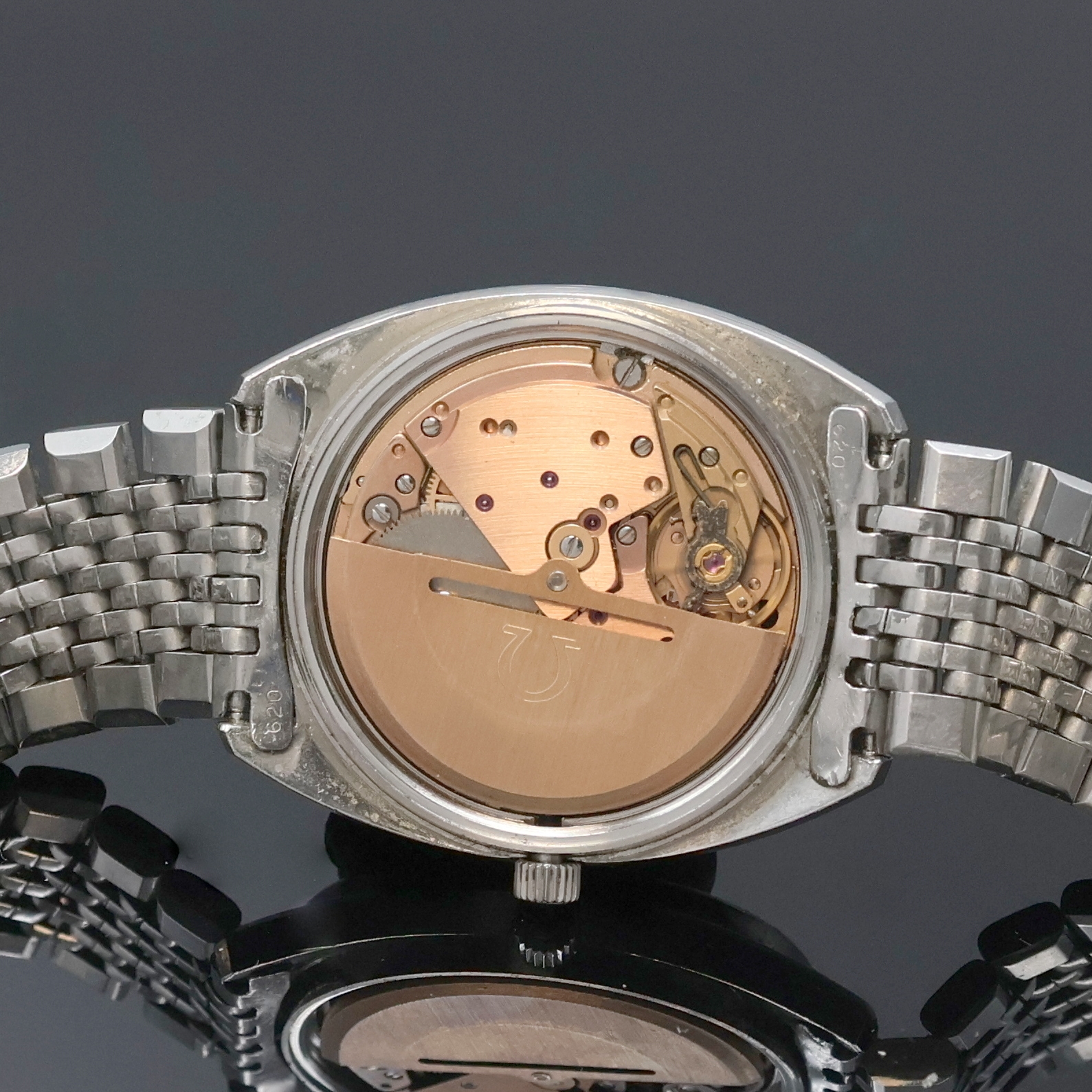 Detail f: OMEGA Constellation Herrenarmbanduhr in Stahl Referenz ST 168 0064, Schweiz um 1974, Automatik, verschr. Boden m. Sternwarten- Symbol, orig. Krone u. ...