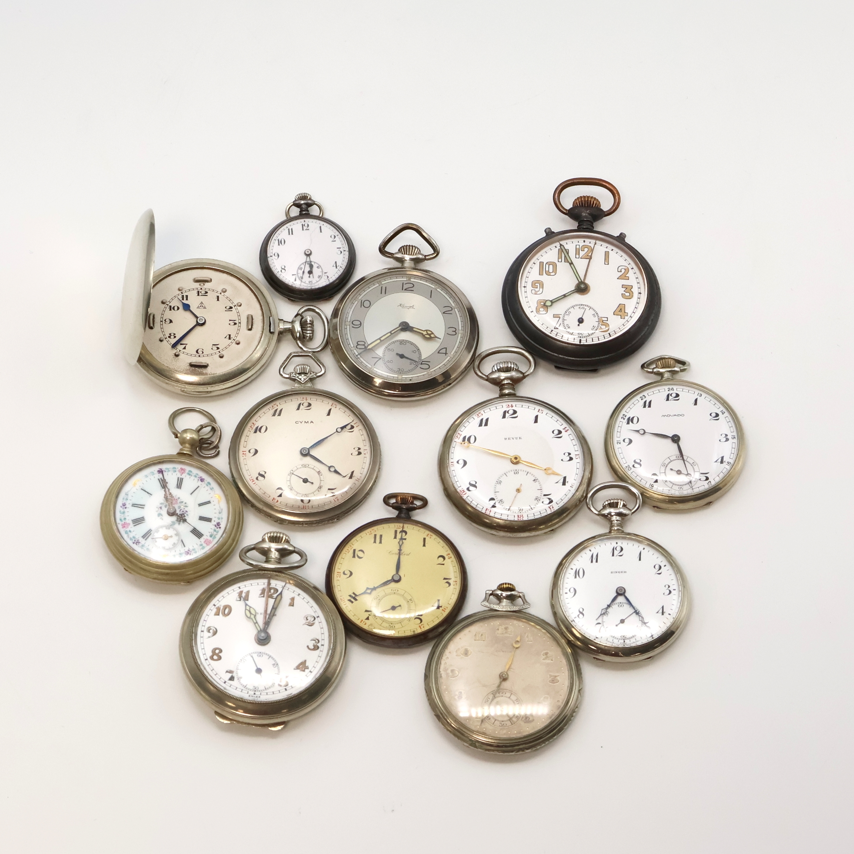 Image 27059169 - 12 Nickel-/Eisen-Taschenuhren verschiedener Marken, Schweiz/Deutschland um 1880 bis ...