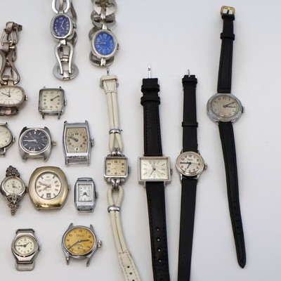 27059106b - 21 Damenarmbanduhren in Stahl/verchromt verschiedener Marken, Schweiz/Deutschland/ USA ...