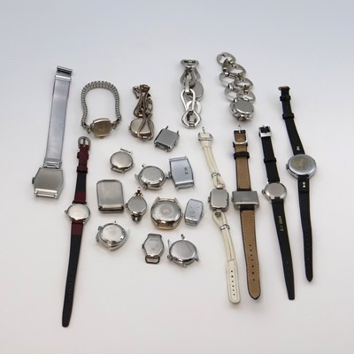 27059106c - 21 Damenarmbanduhren in Stahl/verchromt verschiedener Marken, Schweiz/Deutschland/ USA ...