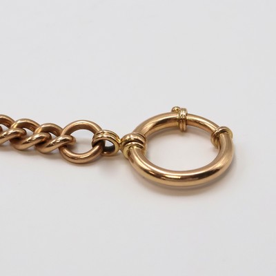 27059109b - Schwere Taschenuhrkette in RG 585/000, um 1900, Panzerkette mit leichtem Verlauf, ...