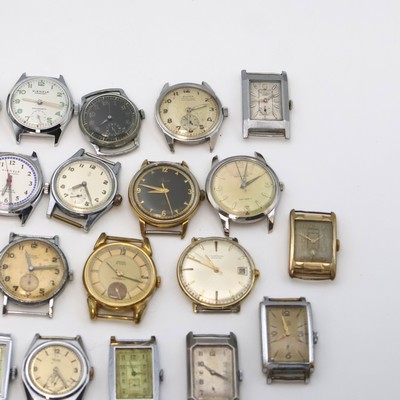 27059113c - 22 wristwatches in steel/chrome-plated/gold plated different brands, Switzerland/Germany ...