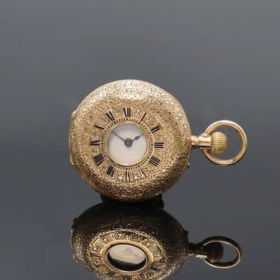 27059125b - Damen-Halbsavonette in RG 585/000, Schweiz um 1890, vollgrav. 3-Deckel Goldgeh., ...