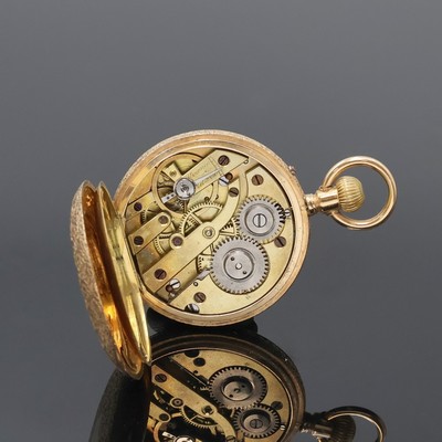 27059125g - Damen-Halbsavonette in RG 585/000, Schweiz um 1890, vollgrav. 3-Deckel Goldgeh., ...