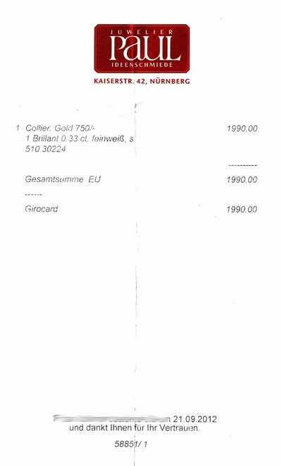 27059137a - 18 kt Gold Brillant-Collier, GG 750/000, bewegl. Anhänger, Brillant 0.33 ct (grav.) ...