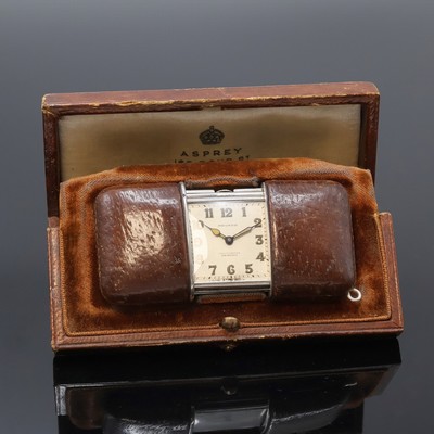 27059141e - MOVADO Ermeto in Silber im original Asprey Etui, Schweiz um 1935, Leder-bezogenes Geh. ...