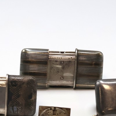 27059156f - 4 MOVADO Ermeto Schiebeührchen in Silber und eine Silberkette, Schweiz um 1930, ...