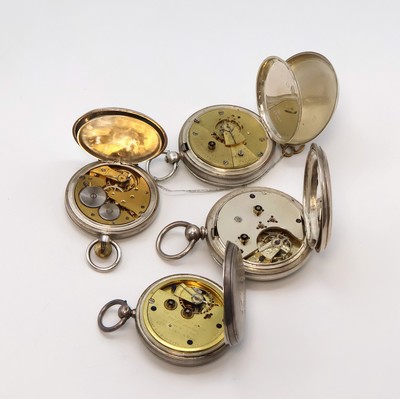 27059167e - 6 schwere Silbertaschenuhren, Schweiz/England/USA um 1808 bis 1920, 5 x ...