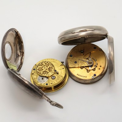 27059167f - 6 schwere Silbertaschenuhren, Schweiz/England/USA um 1808 bis 1920, 5 x ...