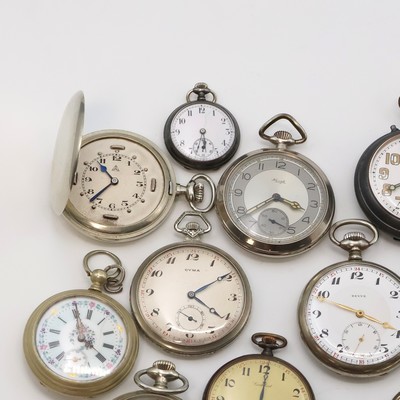 27059169a - 12 Nickel-/Eisen-Taschenuhren verschiedener Marken, Schweiz/Deutschland um 1880 bis ...