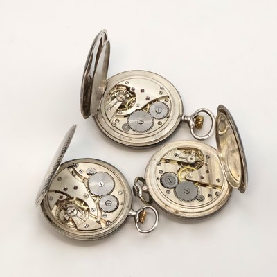 27059172d - 3 Tula-Taschenuhren, Schweiz um 1920, 2 x offen, 1 x Savonette, Tula teilw. fehlend, ...