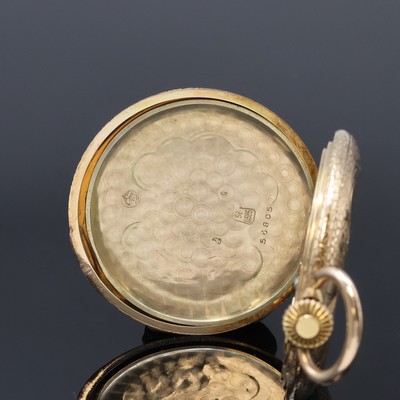 27059175f - MOVADO Savonette Herrentaschenuhr in RG 585/000, Schweiz um 1930, floral graviertes ...