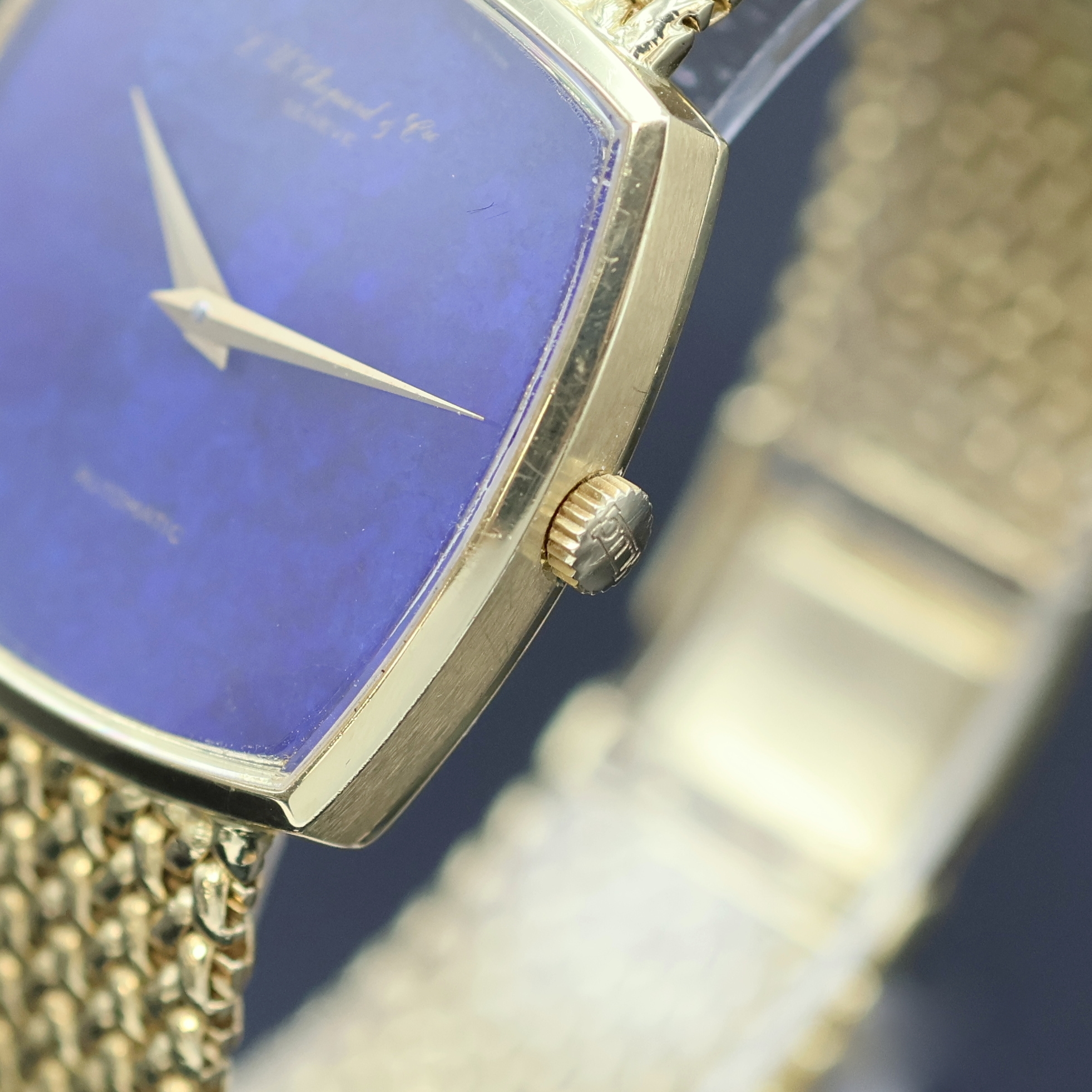 Detail c: CHOPARD Armbanduhr in GG 750/000, Schweiz um 1975, Automatik, orig. Goldband, Boden aufgedr., Lapislazuli-Zifferbl. besch., gold. Zeiger, verg. Werk ...