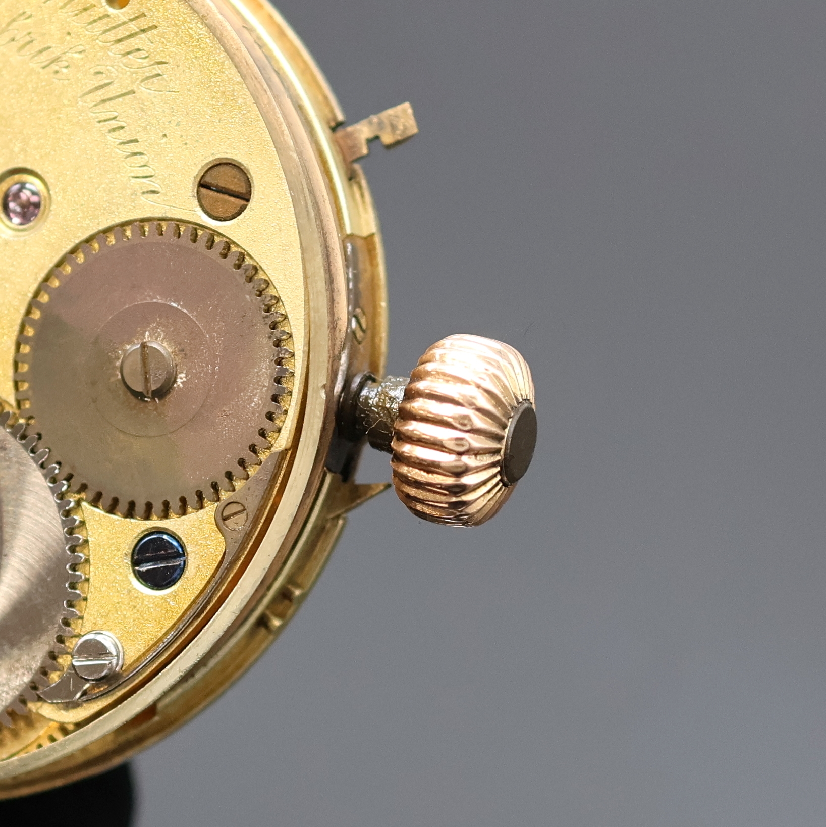 Detail b: UHRENFABRIKATION UNION GLASHÜTTE in Sachsen Taschenuhrwerk, Deutschland um 1925, verg. Ankerwerk, Komp.-Unr. m. gebl. Breg.-Spir., Feinreg., ...