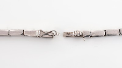 27059360d - 14 kt Gold Smaragd-Brillant-Collier, 1970er Jahre, WG 585/000, Mittelteil mit bewegl. ...