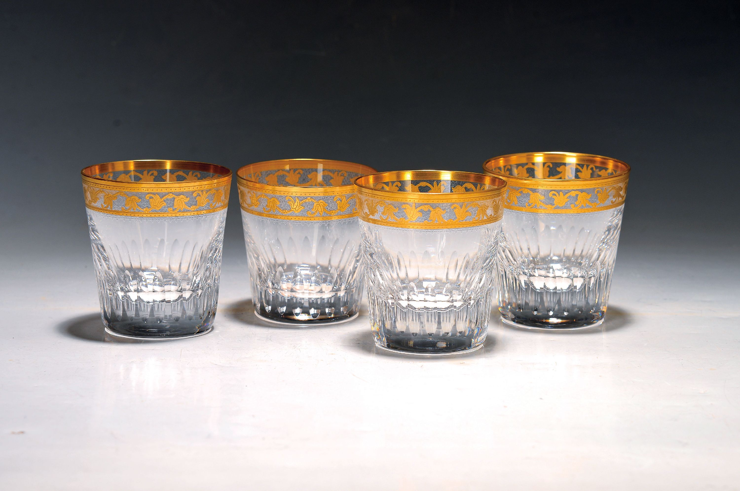 Image 27059468 - 6 Whisky-Tumbler Ivy Gold, St. Louis, Frankreich, farbloses Glas, Golddekor auf ...