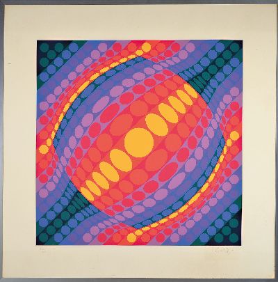 27059466k - Victor Vasarely, 1906-1997, Farbserigraphie, ´Planeta´ (1975/77), Ed. 47/175, unter Glas ...