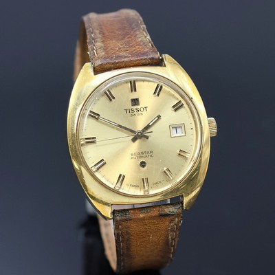 27059473a - TISSOT Seastar vergoldete Herrenarmbanduhr, Schweiz um 1970, Automatik, Boden verschr., ...