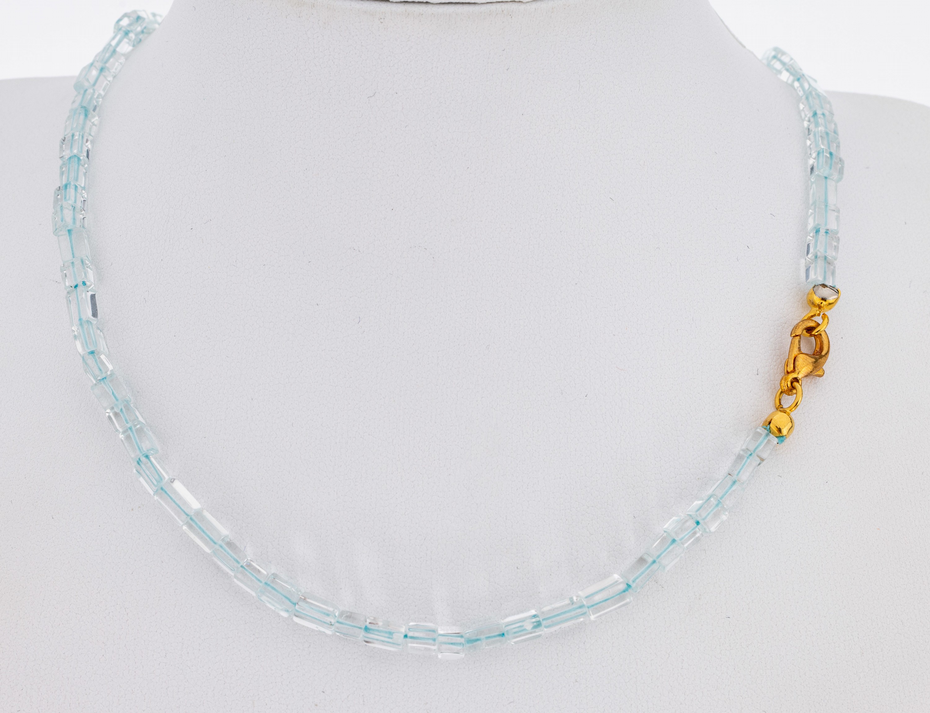 Image 27059650 - Aquamarin-Collier, Aquamarin-Quader in versch. Größen, L. ca. 45.5 cm, ...