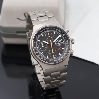 27059690a - SINN Armbandchronograph Referenz 144, Deutschland um 1995, Automatik, Titangeh. inkl. ...