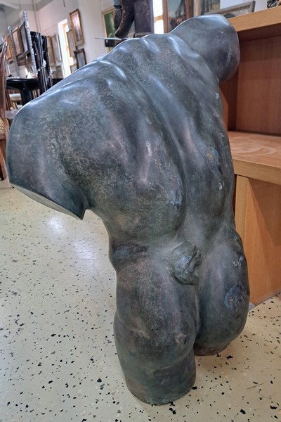 27059696c - Großer Torso eines Fauns, wohl Frankreich, um 1900, Bronze, in leicht nach vorne ...
