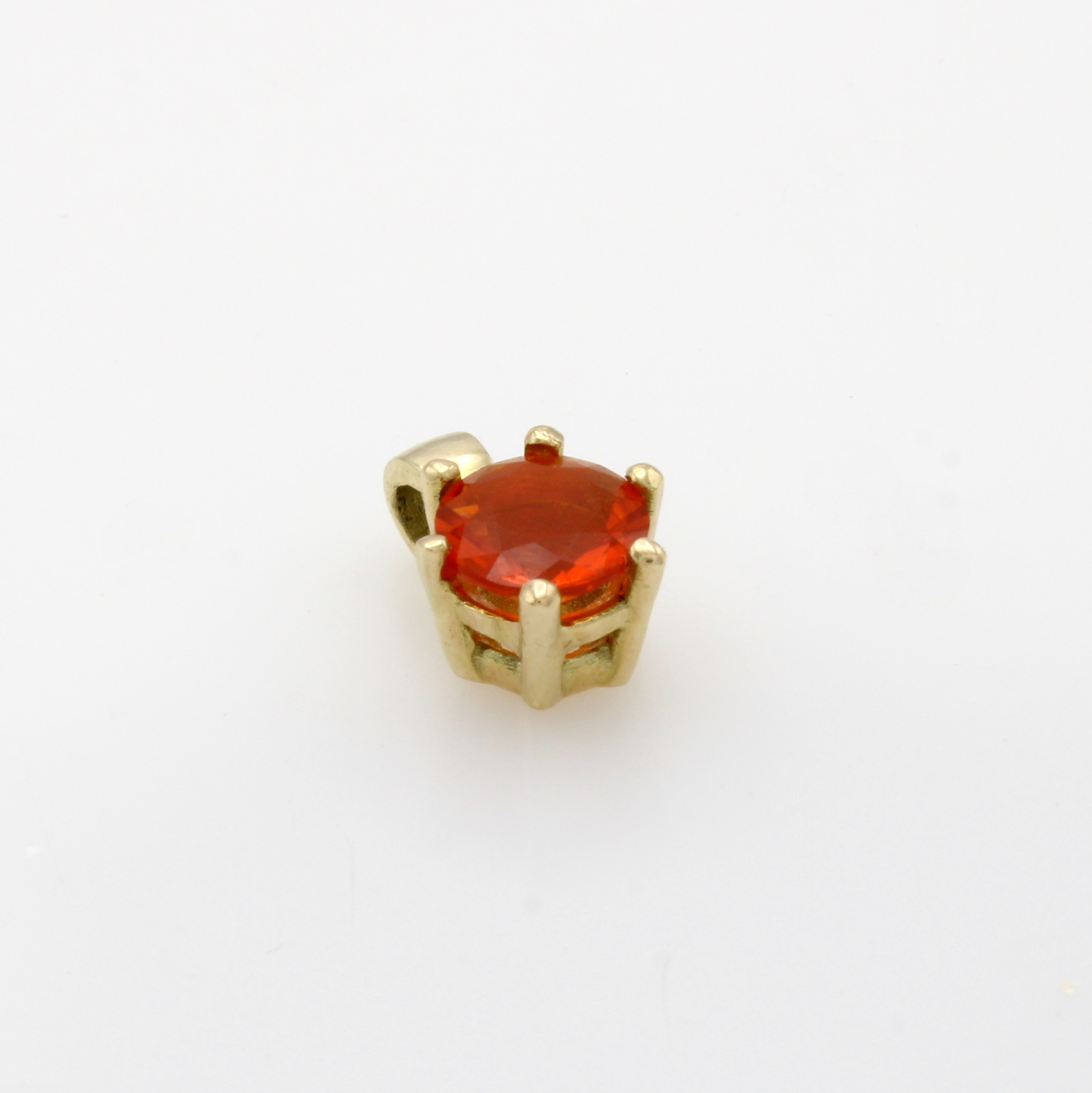 Image 27059700 - Anhänger mit Feueropal, GG 585/000, runder Feueropal in Krappenfassung ca. 7 mm ...