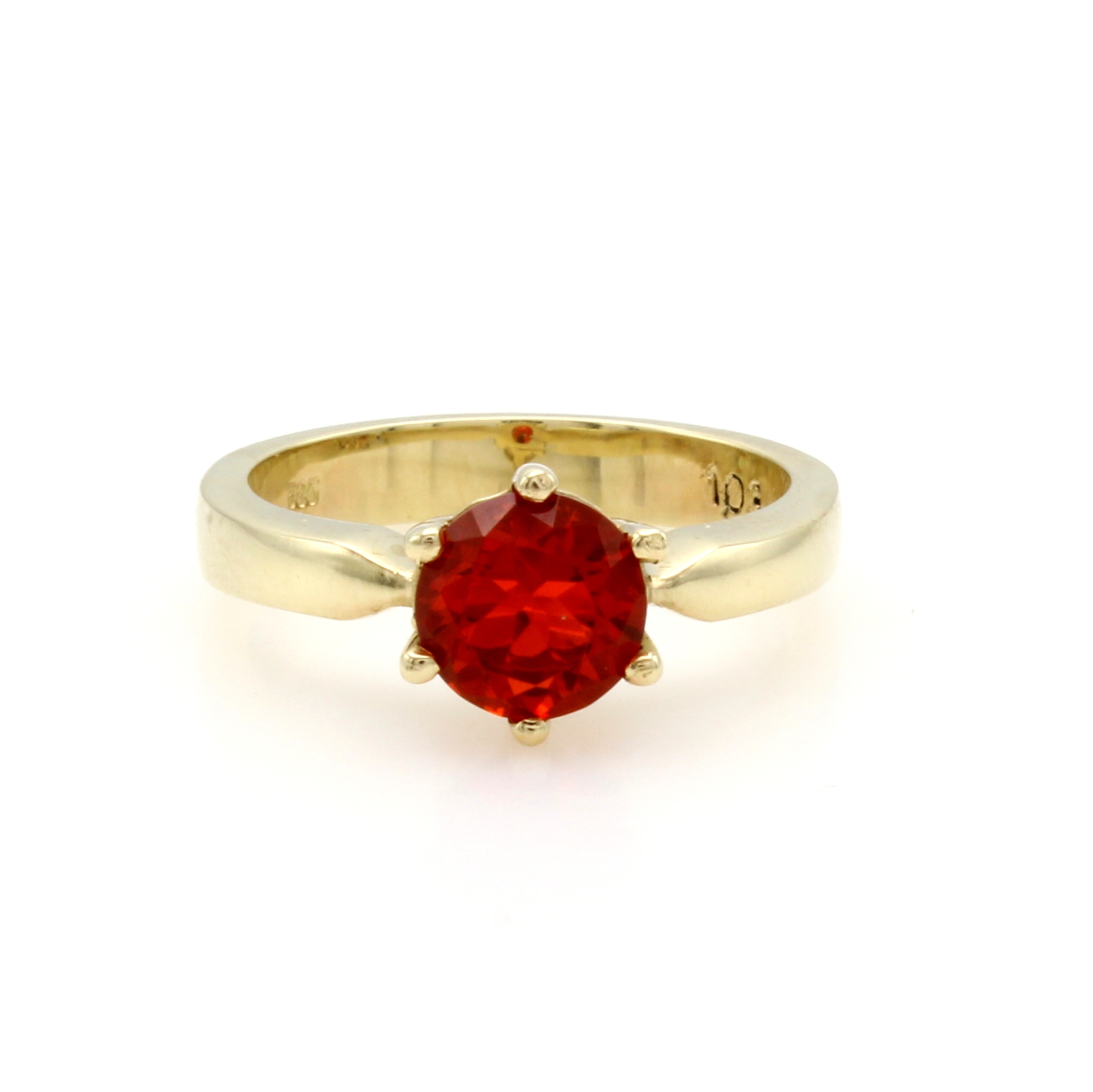 Image 27059705 - Ring mit Feueropal, GG 585/000, runder Feueropal in Krappenfassung ca. 7 mm, RW ca. 55 ...