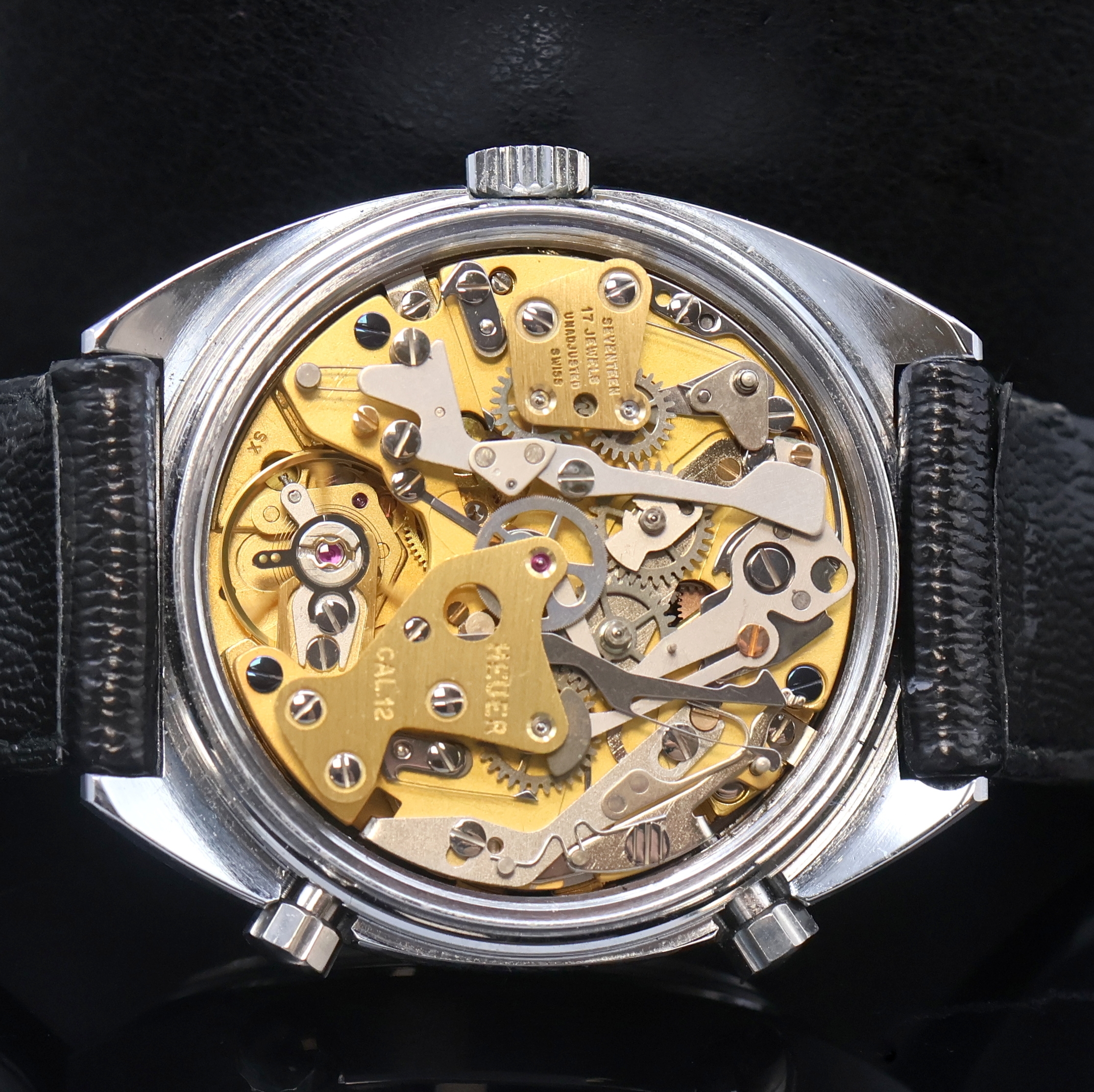 Detail i: HEUER Monza seltener Armbandchronograph mit Kaliber 15 Referenz 150.511, Schweiz um 1975, Automatik, Edelstahlgeh. inkl. Heuer Lederband m. ...