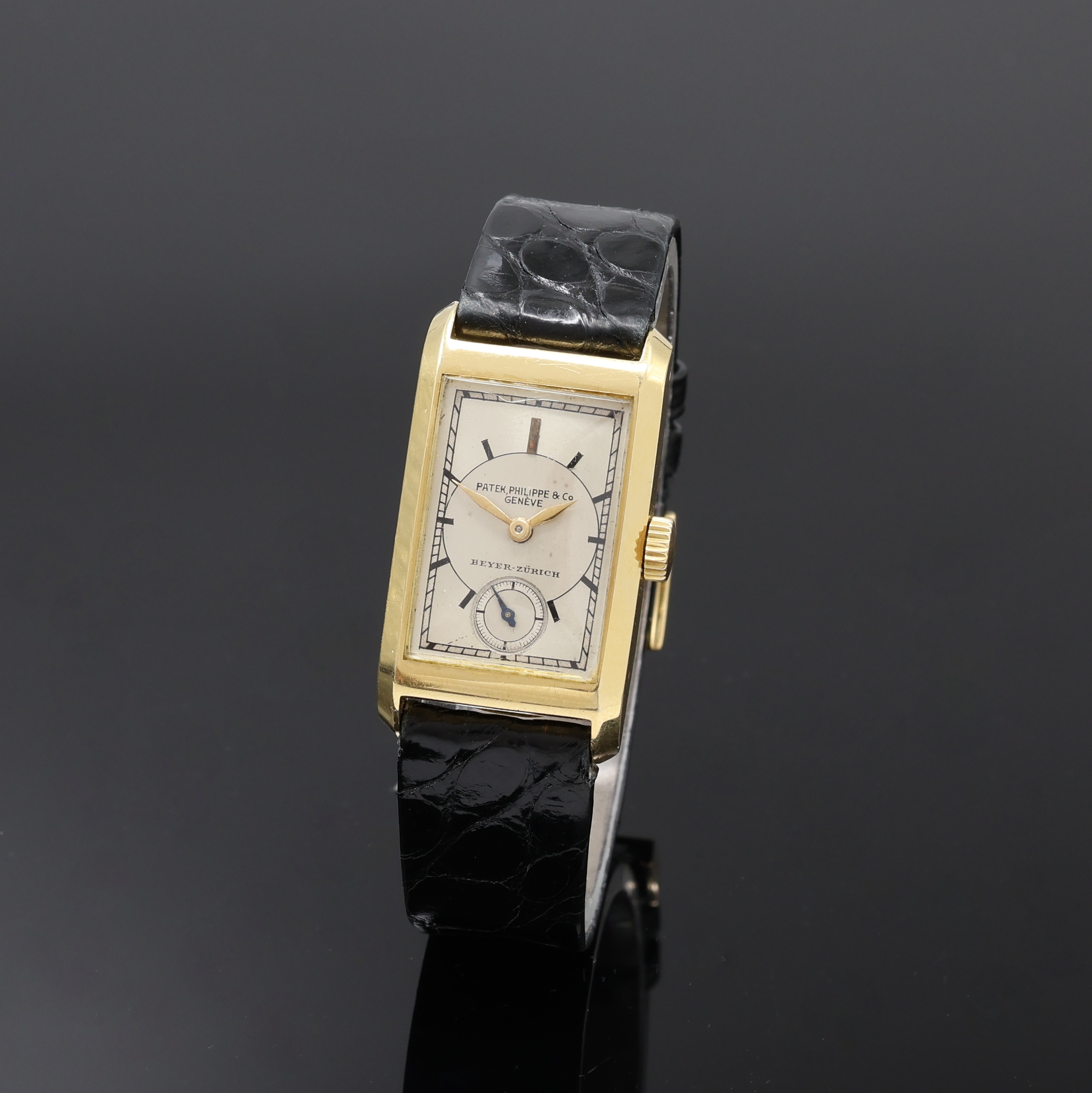 Image 27059802 - PATEK PHILIPPE / BEYER-ZÜRICH feine und seltene Armbanduhr in GG 750/000 mit Kaliber 90, ...