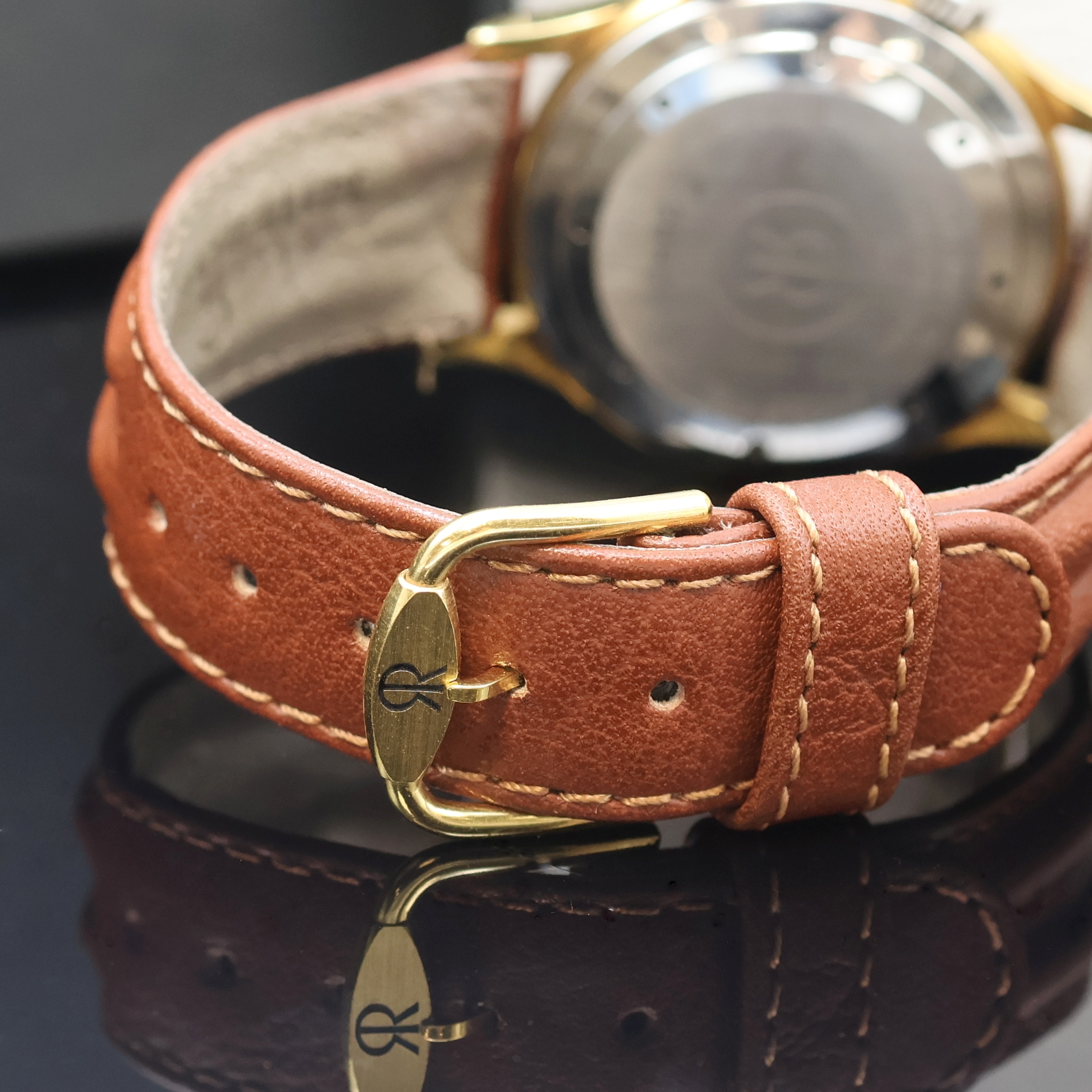 Detail d: REVUE THOMMEN Armbandwecker Serie Cricket Referenz 7923001, Handaufzug, z. T. verg. Metallgeh. inkl. orig. Lederband m. orig. Dornschl., ...