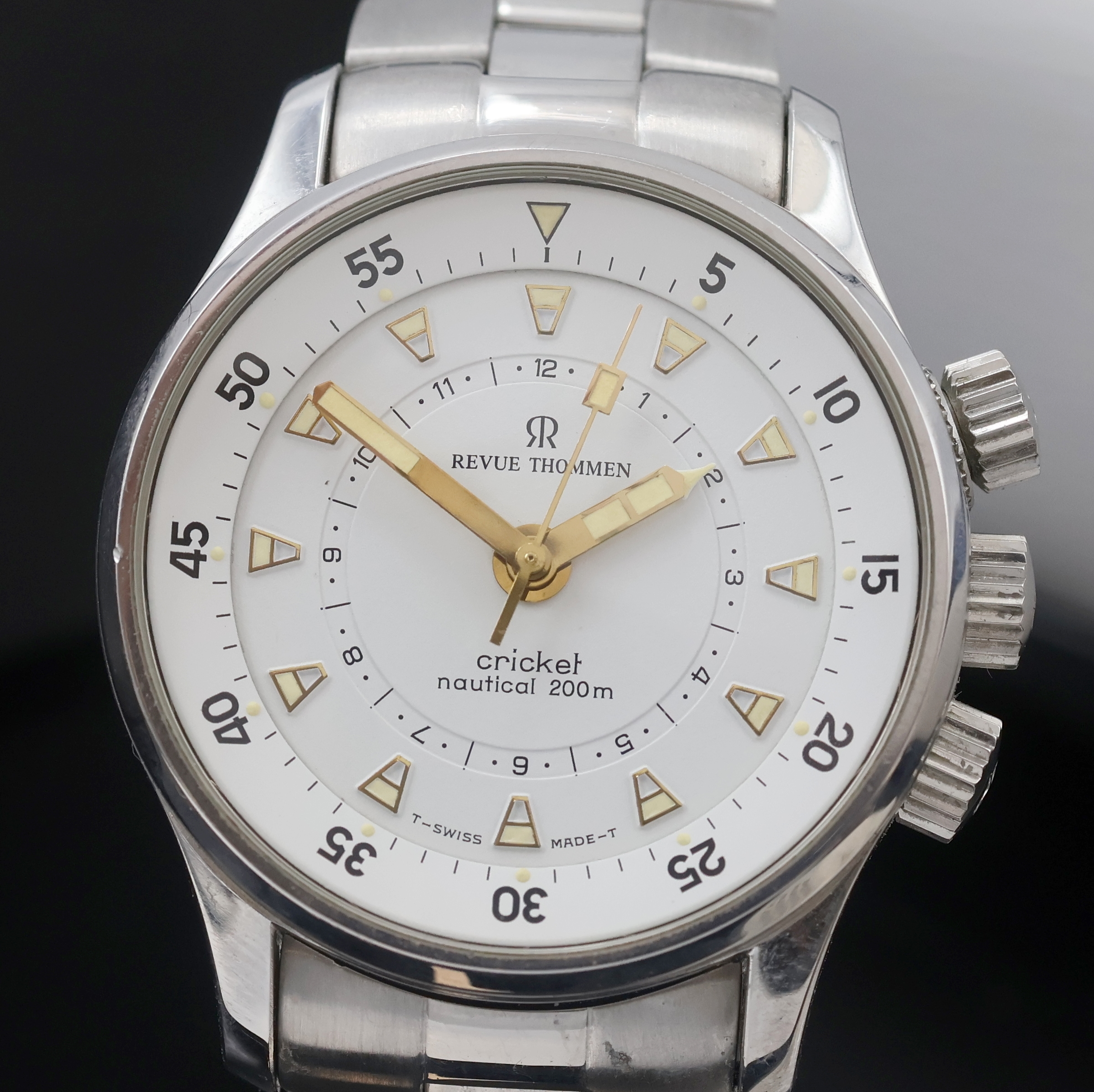 Detail b: REVUE THOMMEN Cricket Nautical auf 2.400 Stück limitierte Armbanduhr Referenz 791001, Handaufzug, Sondermodell in Edelstahl inkl. orig. Gliederband ...
