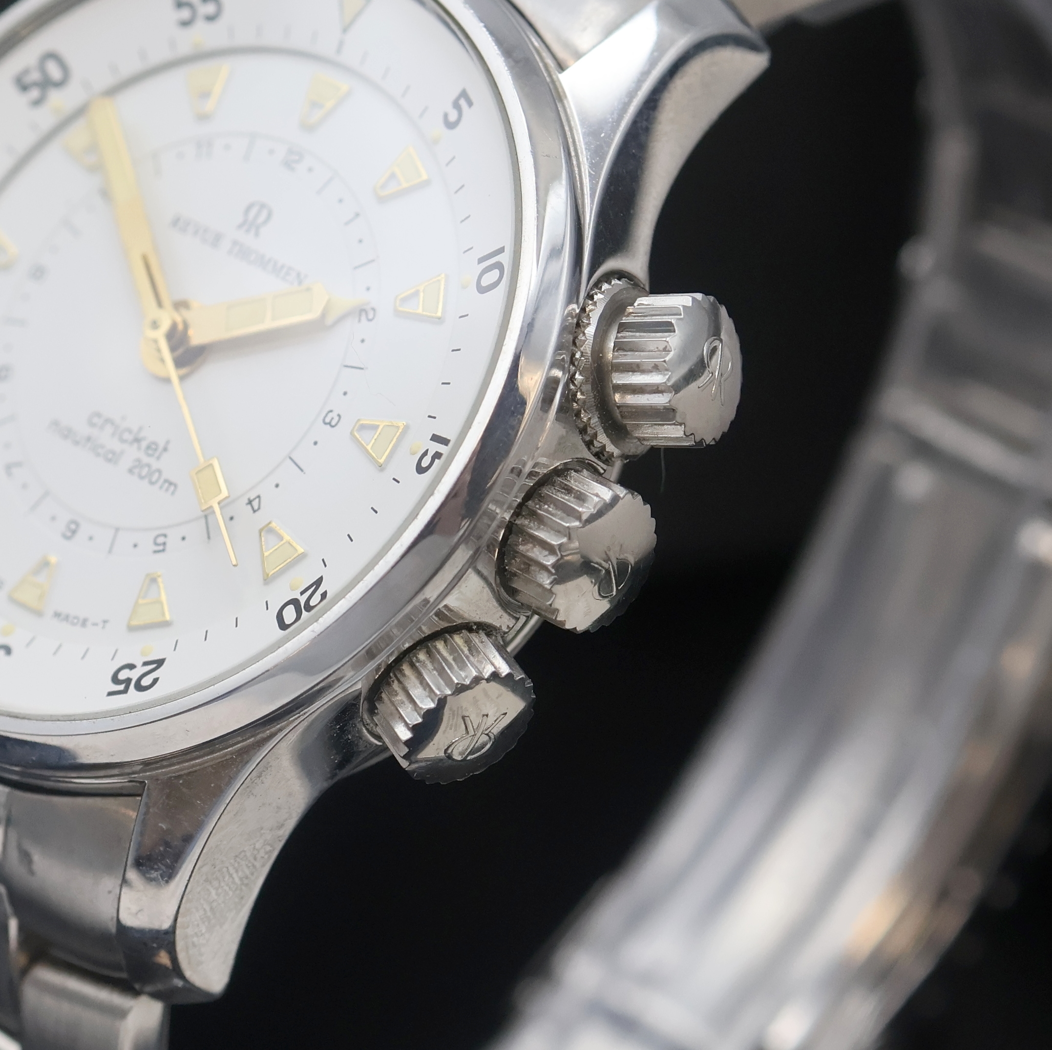 Detail c: REVUE THOMMEN Cricket Nautical auf 2.400 Stück limitierte Armbanduhr Referenz 791001, Handaufzug, Sondermodell in Edelstahl inkl. orig. Gliederband ...