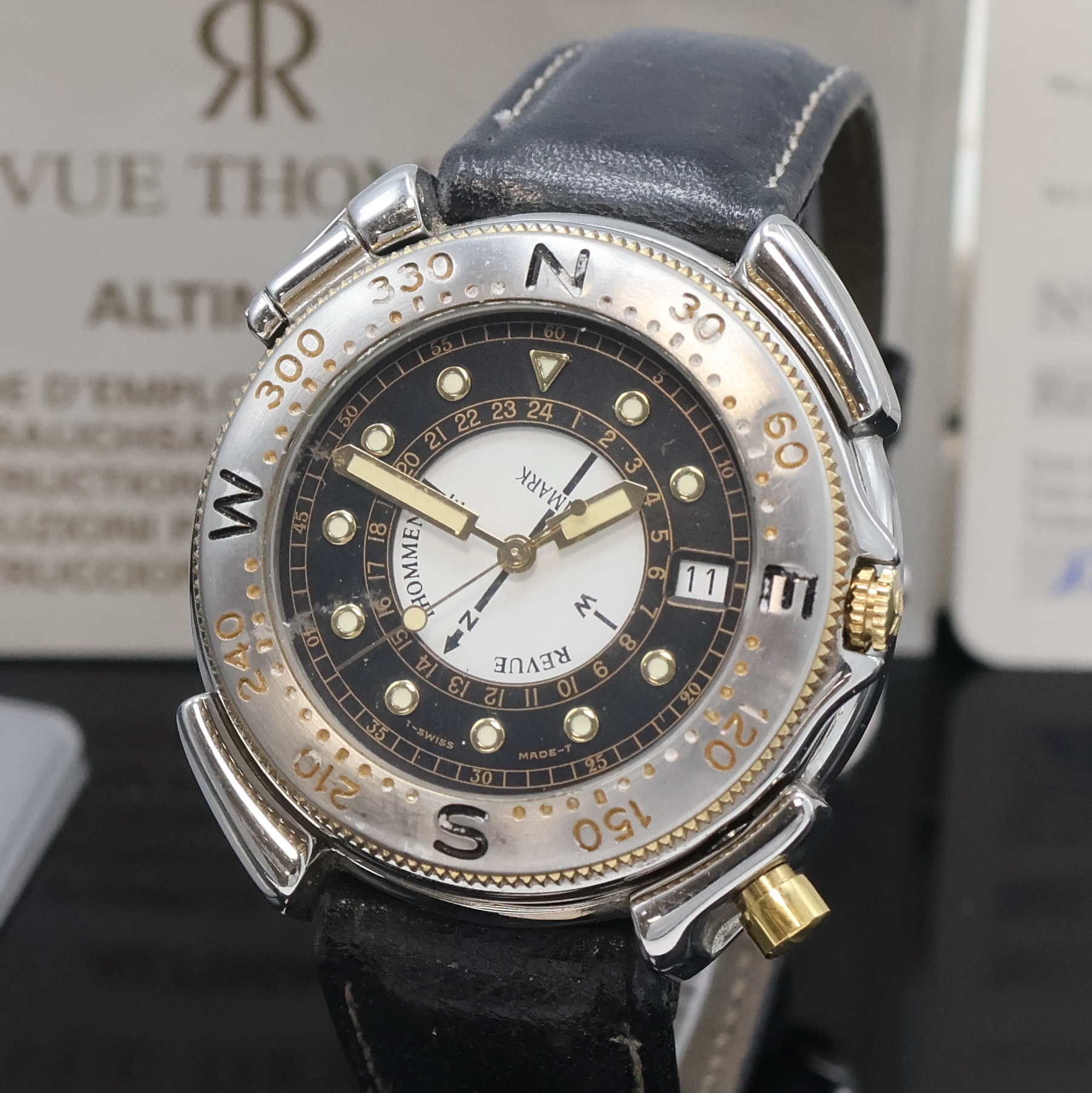 Detail a: REVUE THOMMEN Herrenarmbanduhr Altimark Referenz 581102, quarz, Multifunktion z.B. Bergsport, aufklappbares Doppelgehäuse, im Unterteil ...
