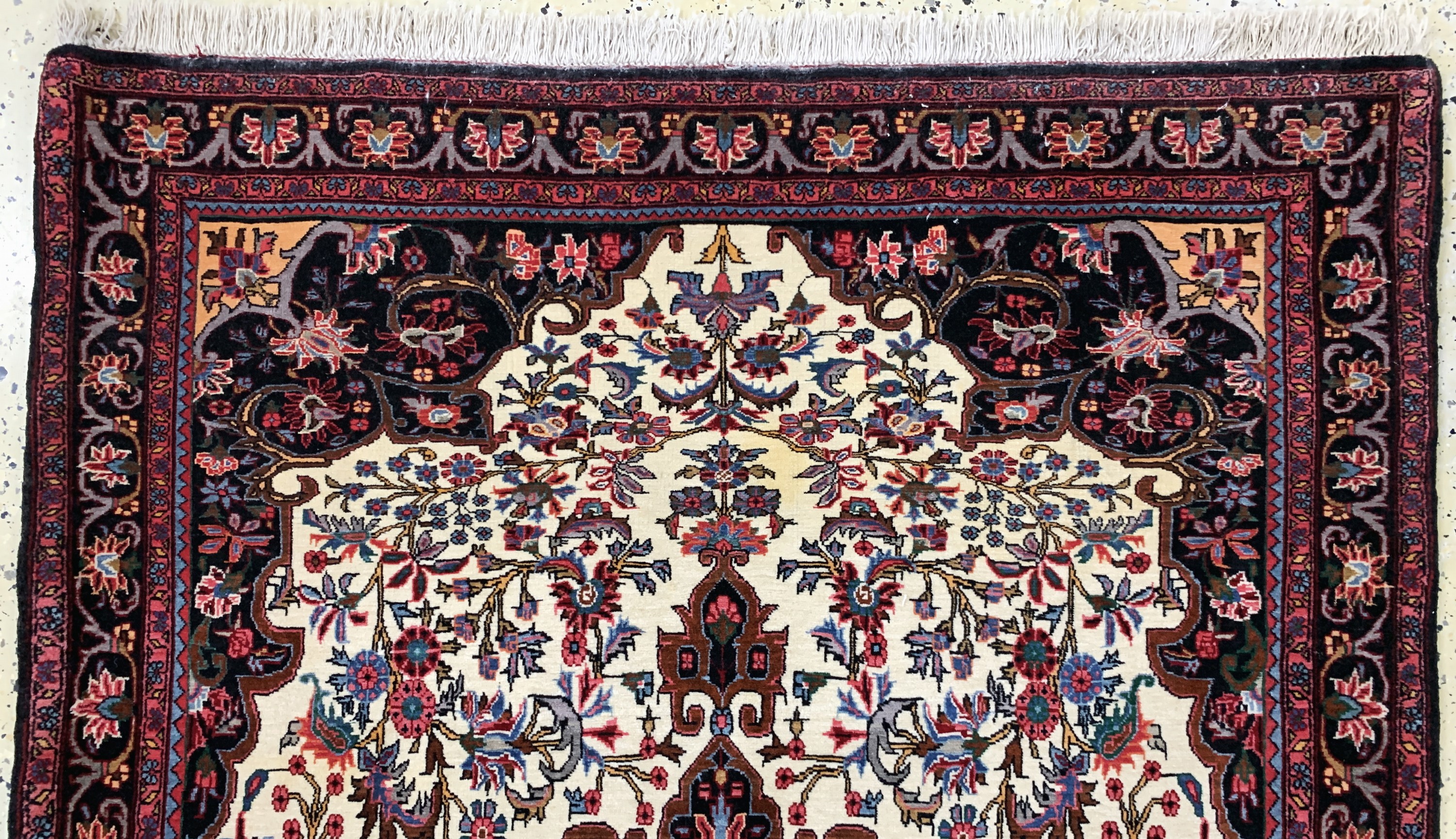 Detail a: Rosenbidjar, Persien, Ende 20.Jhd, Korkwolle auf Baumwolle, ca. 170 x 117 cm, EHZ: 2(Flecken)