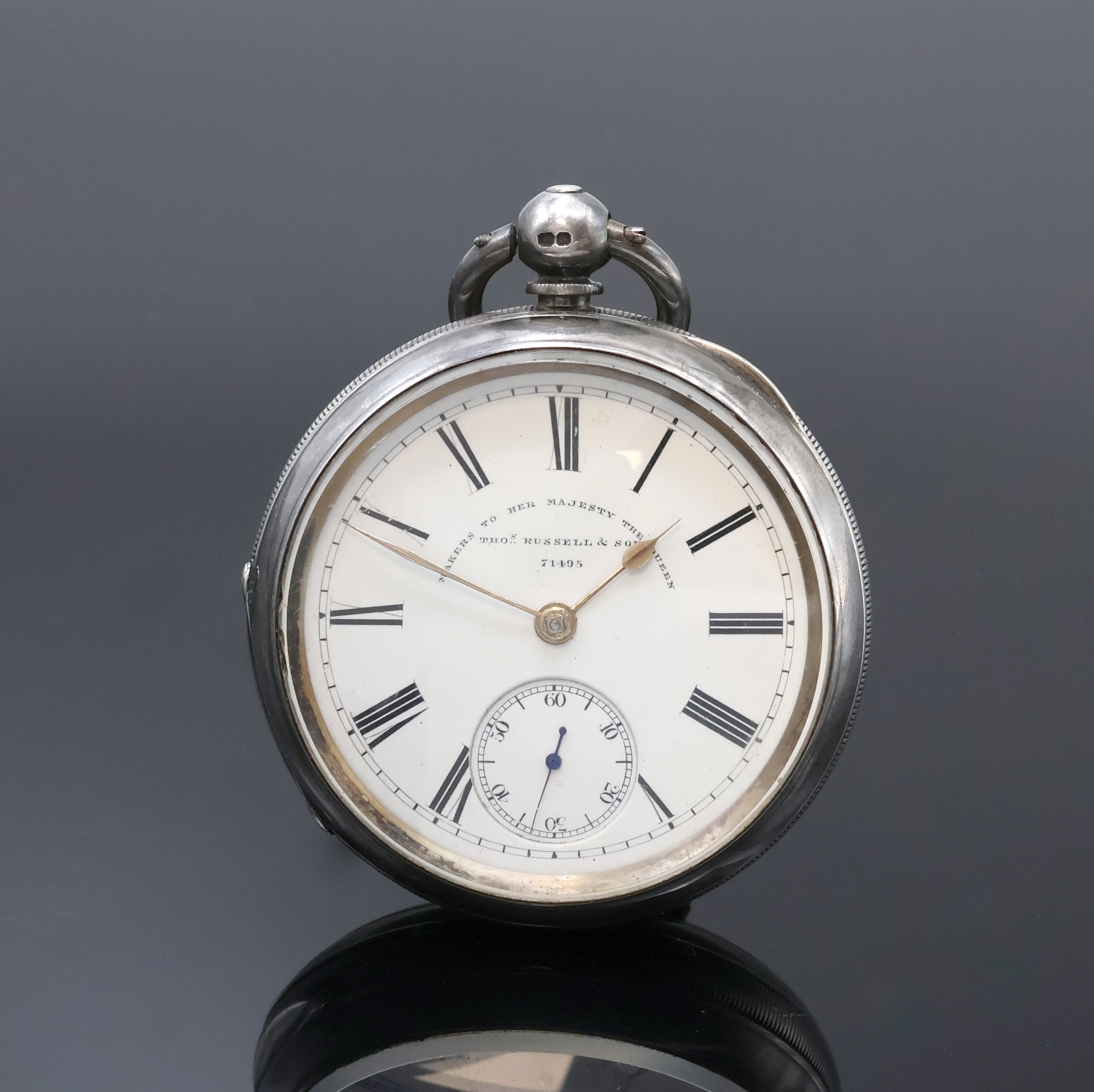 Image 27059844 - THOMAS RUSSELL & SON offene Taschenuhr in Silber, England lt. Hallmarks 1896, Geh. ...