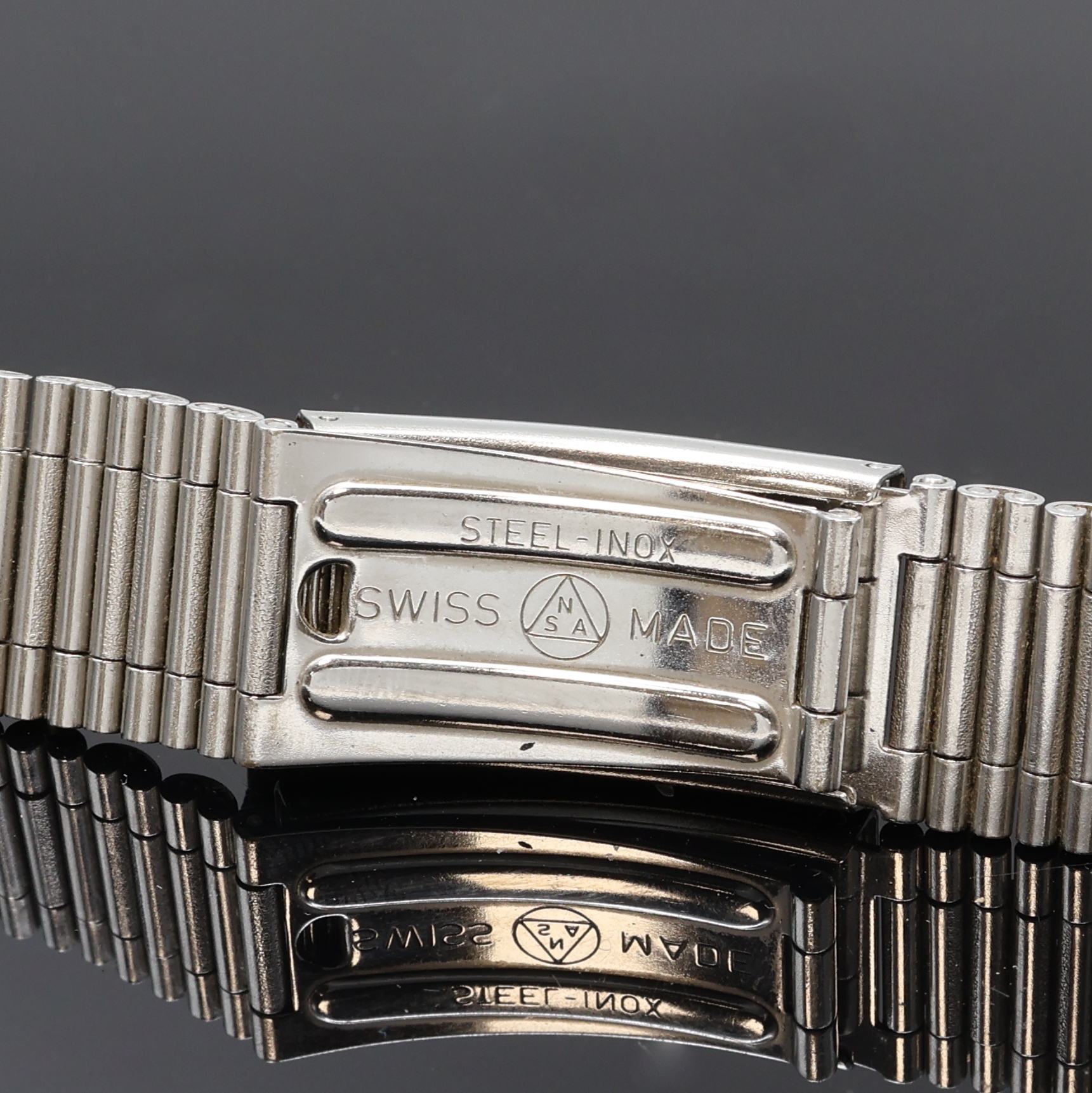 Detail c: BREITLING vintage Gliederband aus Stahl, Faltschl. m. Dehnungsausgleich, Bandanstoß ca. 22 mm, L. ca. 14,5 cm, EZ 2, aus Sammlungsauflösung