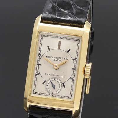 27059802a - PATEK PHILIPPE / BEYER-ZÜRICH feine und seltene Armbanduhr in GG 750/000 mit Kaliber 90, ...