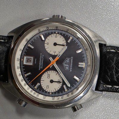 27059823h - HEUER Carrera Armbandchronograph Referenz 1153, Schweiz um 1970, Automatik, verschr. ...